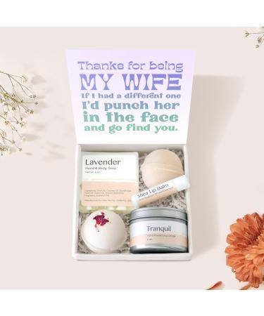 Dear Ava Spa Gifts for Women - Organic Self Care Luxury Anti Stress Relaxing Bath and Body Kit Set Basket Box for Her with Heartfelt Card - Funny Gift for Wife