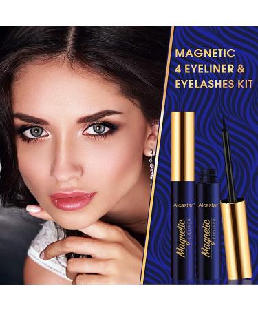 Alcastar Magnetic Eyelashes Kit - Natural, Reusable, Waterproof Magnetic Lashes with Applicator - Cruelty-Free - Long Lasting - 7 Pairs + 2 Tubes - Buy Online on GoSupps.com