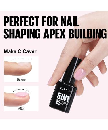 TOMICCA 5 in 1 Builder Nail Gel - 15ML Strengthening Light Pink UV Gel Polish for Hard Nails Tips & Extensions - Repair, Decoration, Easy to Shape - Buy Online on GoSupps.com