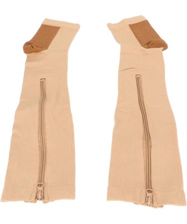 Compression Calf Stockings with Open Toe - 2 Pack Breathable & Elastic Zipper Design for Injury Relief - S/M Size - Buy Online on GoSupps.com