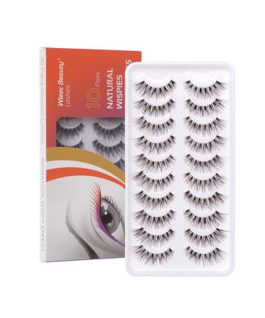 Wleec Beauty Demi Wispies Eyelash Pack Handmade Natural Fasle Lashes 10 Pairs (Pack of 1) 120 Demi Wispies Eyelashes