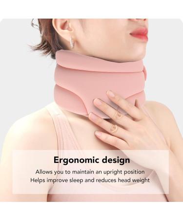 Adjustable Cervical Collar Soft Neck Brace with Breathable Fabric Ergonomic Design Lightweight Portable for Traveling Men Women Relieves Neck Discomfort (Pink) - Buy Online on GoSupps.com