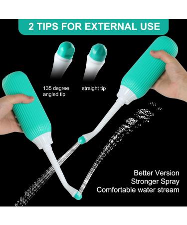 xmyunsong Upside Down Peri Bottle 17oz - Portable Travel Bidet for Postpartum & Feminine Care Green - Buy Online on GoSupps.com