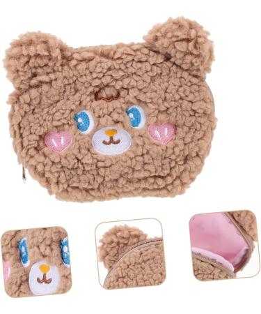 FOMIYES Plush Cosmetic Bag Toilet Stand Travel Tote - Brown 15.5X12X5.5CM - Buy Online on GoSupps.com