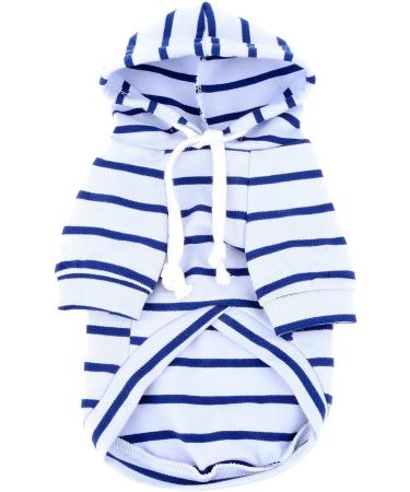 Zunea Dog Hoodie Shirts for Small Medium Dogs Striped Puppy Clothes Pullover Sweatshirt Soft Short Sleeve Basic T-Shirt Pet Girl Boy Hooded Clothing for All Seasons Lightblue M M lightblue - Buy Online on GoSupps.com