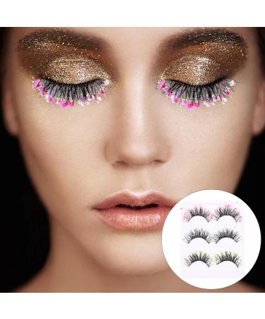 minkissy 3 Pairs Fake Eyelashes Fluffy Eyelashes Extensions Glitter Eyelashes Makeup Supplies for Women Girls - Buy Online on GoSupps.com