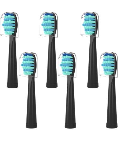Electric Toothbrush Replacement Head for Fairywill Toothbrush Heads for Fairywell Brush FW-D1/FW-D3/FW-D7/FW-D8/Fairy Will-507/508/551/FW908/FW910/917/949/958/959/FW610/FW659/FW719 6 Pack Black - Buy Online on GoSupps.com