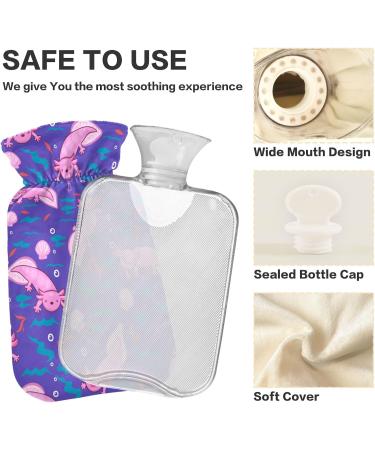 Axolotl Hot Water Bottle - 2L Plush Cover | Winter Heat Warmer for Kids Men & Women - Buy Online on GoSupps.com