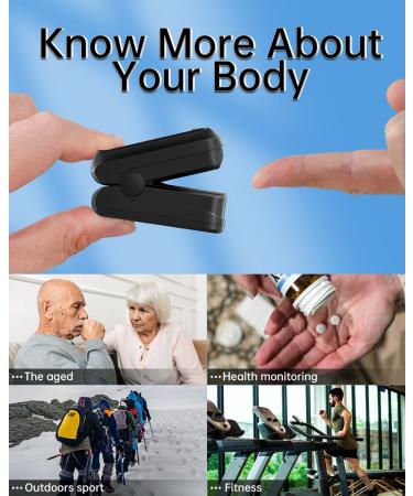 Fingertip Pulse Oximeter - Mini Oxygen Saturation Monitor with Graph Display & Alarm - iOS/Android Compatible (Black) - Buy Online on GoSupps.com