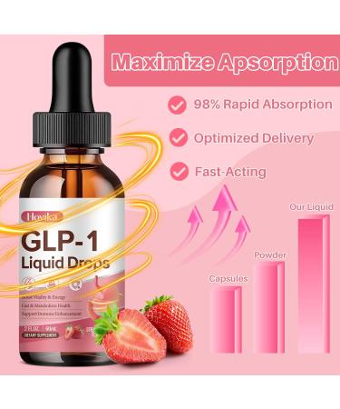 GLP-1 Supplement GLP-1 Support Liquid Drops with Berberine Chromium Ceylon Cinnamon Green Tea & Hops Flower Extract GLP-1 Supplement for Gut & Metabolism Health Vegan Strawberry Flavor 2 Fl Oz - Buy Online on GoSupps.com