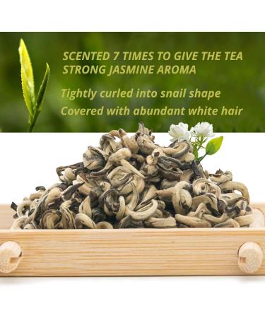 Oriarm Snail Jasmine Green Tea Loose Leaf 100g Tin Can - Chinese Fujian Green Jasmine Tea Yu Luo Snail Jasmine Tea - Buy Online on GoSupps.com
