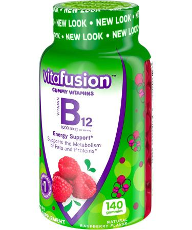 VitaFusion B12 Gummies - Natural Raspberry Flavor, 1000 mcg, 140 Count - Buy Online on GoSupps.com