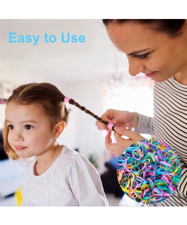 2000 PCS Mini Rubber Bands for Hair with Colorful Elastics - Kids & Baby Hair Ties Set with Topsy Tail Tools | YLYL Multicolor - Buy Online on GoSupps.com