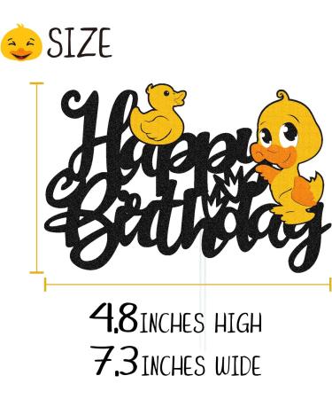 Vikiwiin Duck Cake Topper Duck Themed Happy Birthday Cake Decoration for Girl Boy Kids Female Man Birthday One Year Old Bday Party Supplies Double Sided - Buy Online on GoSupps.com