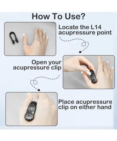 Migraine & Headache Relief Clip - 2 Pack Acupressure Hand Clips for LI4 Pressure Point - Stress & Anxiety Alleviation Device - Buy Online on GoSupps.com