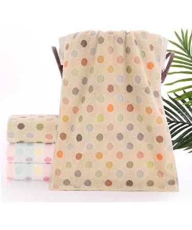 Pidada 100% Cotton Hand Towels Set of 2, Brown Polka Dot Pattern 13.4 x 30 Inch - Soft & Absorbent Decorative Bathroom Towel - Buy Online on GoSupps.com