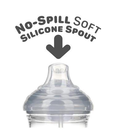 Nuby Tritan No-Spill Trainer Cup with Silicone Spout & 360 Weighted Straw - Gray, 5 Inch - Pack of 1 - Buy Online on GoSupps.com
