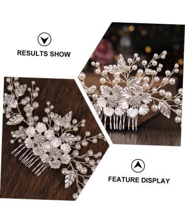 Beatifufu Flower Comb Wedding Hair Comb Rhinestone Headdress Hair Topper Bridal Headpiece Rhinestone Hair Comb Pearl Hair Comb Zinc Alloy Headdress Bride European and American Decorate Abs - Buy Online on GoSupps.com