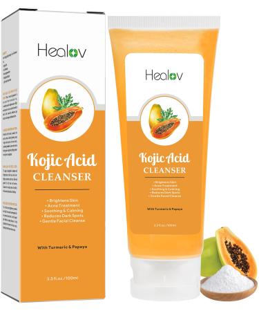 Kojic Acid Soap Skin Brightening Kojic Papaya Face & Body Wash for Hyperpigmentation Dark Spot Soap Reduces Acne Scars and Enhances Skin Tone Turmeric Facial Cleanser for Brighter Glowing Skin