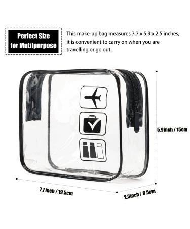 TSA Approved Clear Toiletry Bag Set - 3 Pcs Quart Size Makeup Bags for Men and Women - Carry-on Compliant Cosmetic Travel Bag (Black) - Buy Online on GoSupps.com