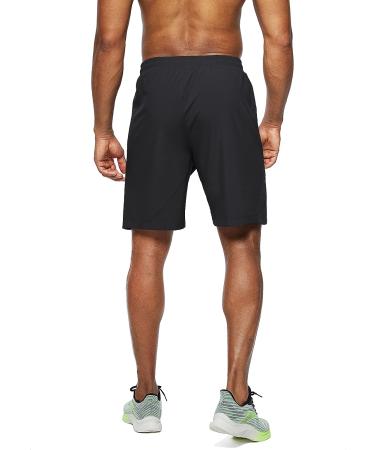 Pudolla Men's Lightweight Workout Running Shorts with Zipper Pockets - Black Large - Buy Online on GoSupps.com