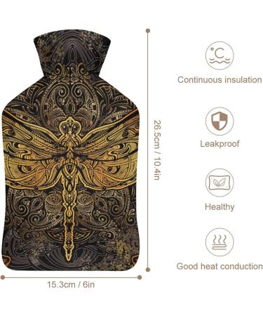 Dragonfly Rubber Hot Water Bottle with Lid - Pain Relief Cramps Foot Warmer & Hot/Cold Therapy - International Shipping - Buy Online on GoSupps.com