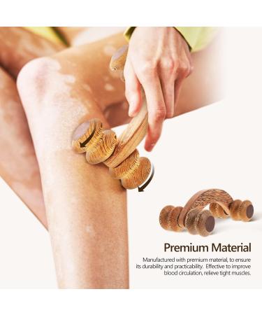 Healeved 5pcs Four Wheel Massager - Shoulder & Neck Muscle Roller Stick | Light Brown | International Shipping Available - Buy Online on GoSupps.com