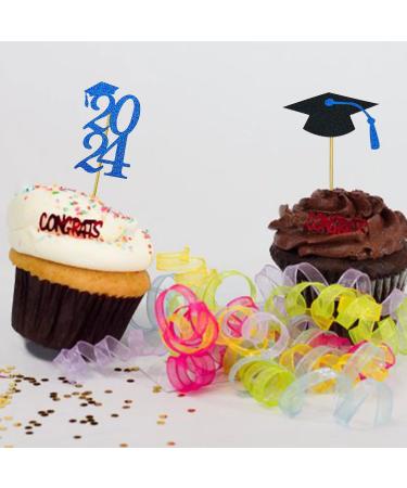 Geanlian 2022 Graduation Cupcake Toppers (72 Pieces) Class of 2022 Cupcake Toppers 2022 Grad Graduation Appetizer Dessert Decoration Picks - Buy Online on GoSupps.com