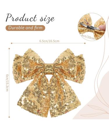 7 Inch Big Sequin Layered Hair Bows for Women & Girls - Black Red Glitter Barrette Clip - Stylish Hair Accessories (8Pcs) - Buy Online on GoSupps.com