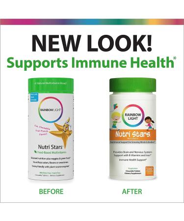 Rainbow Light Nutri Stars Multivitamin - Fruit Punch Flavor, 120 Chewable Tablets - Buy Online on GoSupps.com