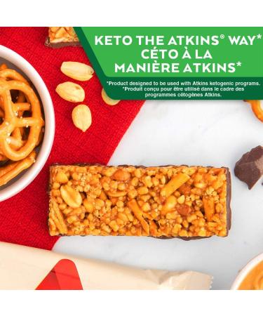 Atkins Protein Bars - Chocolaty Peanut Butter Pretzel Low Sugar Keto Friendly High Protein High Fibre 1g Sugar 4g Carbs 5ct - Buy Online on GoSupps.com