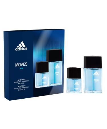 Adidas Moves for Him 2 piece Gift Set - 0.5oz EDT + 1.0oz EDT 0.5 Fl Oz + 1.0 Fl Oz