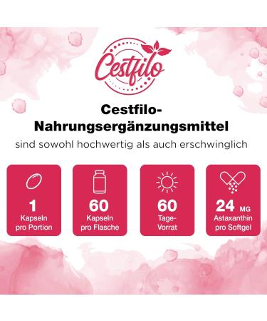 Cestfilo Liposomal Astaxanthin 24 mg - Maximum Absorption Natural Antioxidants Gluten-Free Non-GMO | 120 Capsules (2-Pack) - Buy Now! - Buy Online on GoSupps.com