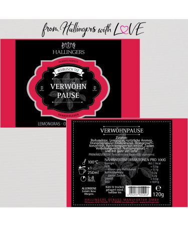 Hallinger's Rooibos Tea with Lemongrass Orange & Apricot - Perfect Mother's Day & Father's Day Gift | 250 ml Can - Celebrate New Year s Eve - Buy Online on GoSupps.com