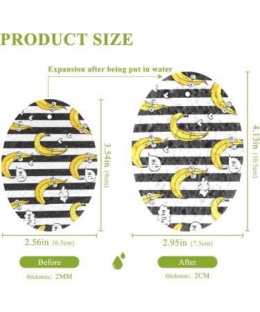3-Pack Cleaning Kitchen Sponges Oval Black and White Striped Banana Kitchen Cellulose Dishwashing Wood Pulp Cotton one sizex3 White - Buy Online on GoSupps.com