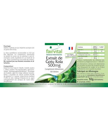 Fairvital Gotu Kola Extract - High Dosage Vegan Capsules with Asiaticosides - Buy Online on GoSupps.com