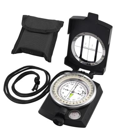 Vinteam march compass military compass premiun stable Peil compass portable waterproof navigation device exactly pocket compass with bag and lanyard for camping hiking black