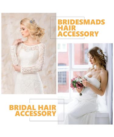NUOBESTY 4pcs Blue Wedding Bridal Hair Comb Set - Handmade Rhinestone Headpieces & Accessories - Buy Online on GoSupps.com