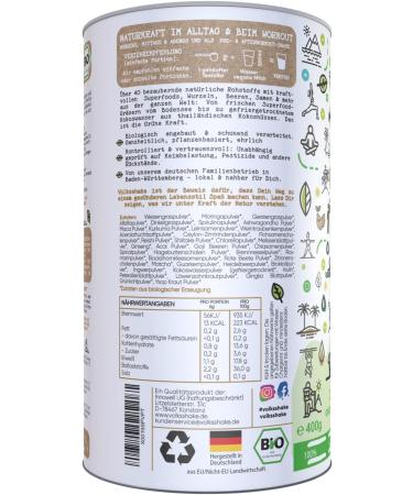 Bio Green Power Smoothie Powder 400g | Over 40 Superfoods | No Fillers | Premium Quality from Lake Constance Germany | De- ko-006 - Buy Online on GoSupps.com