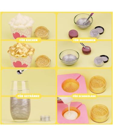 Fidton Edible Glitter for Drinks - 2 Colors Food Color Powder Set | Gold & Silver Edible Glitter for Cakes Donuts Fondant & Cocktails - 5G - Buy Online on GoSupps.com