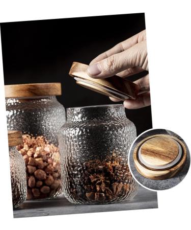 Zerodeko Food Containers Glass Food Storage Container Tea Containers Glass s Glass Containers Caterpillar Molds Cookie Containers Glass Stacking Jars Terrarium Cereals Wooden Biscuit 1 - Buy Online on GoSupps.com