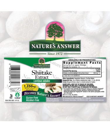 Nature's Answer Shiitake Mushroom Extract | Alcohol-Free | 1 fl oz | Health & Wellness Support - Buy Online on GoSupps.com