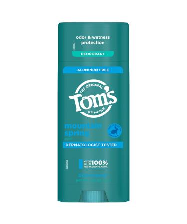 Tom s of Maine Mountain Spring Natural Deodorant for Men and Women Aluminum Free 3.25 oz Mountain Spring 3.25 Ounce (Pack of 1)