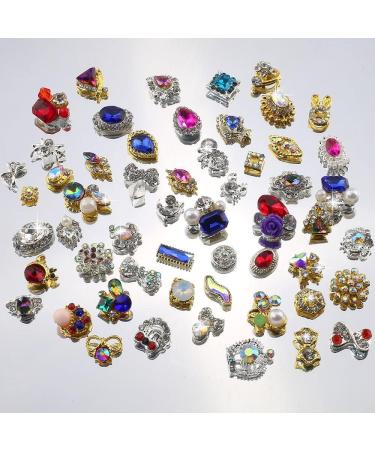 Dornail 50pcs Gold & Silver Nail Charms for Acrylic Nails - Mix Styles 3D Rhinestones, Metal Gems, Zircon Crystals - Nail Decorations for Nail Art - Buy Online on GoSupps.com