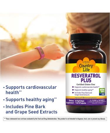 Country Life Resveratrol Plus - 120 Vegan Capsules for Antioxidant Support - Buy Online on GoSupps.com
