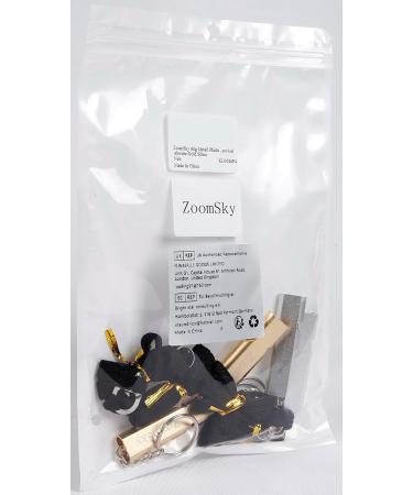 Buy Zoomsky 4-Piece Metal Whistle Set - Sports Referee & Emergency Signal Pipe | Outdoor Coaching Whistle with LED - Gold & Silver - Buy Online on GoSupps.com