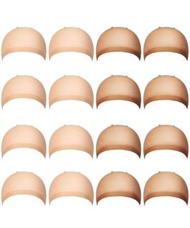 100 Pieces Wig Caps Stocking Caps For Wigs Elastic Medium Nylon Stocking Caps Stretchy Wig Head Cap (Beige and Natural Nude) - Buy Online on GoSupps.com