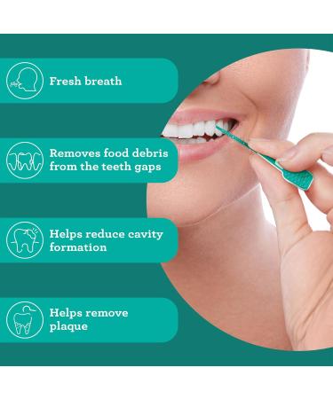 GuruNanda Interdental Picks - Super Soft Rubber Floss Picks for Gentle Gum Care | Pack of 100 | Effective Food & Plaque Removal - Buy Online on GoSupps.com