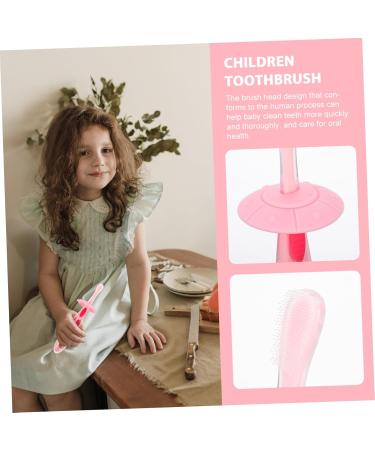 Tovinanna 3ST Children's Toothbrush Set - Portable Mouth Cleaner & Travel Accessory for Toddlers - Pink - Buy Online on GoSupps.com