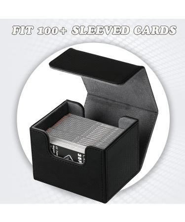 Leather Deck Card Boxes - Large Size for 100+ Sleeved Cards - Black & White Horizontal Design - Compatible with MTG TCG - 2 Boxes - Buy Online on GoSupps.com